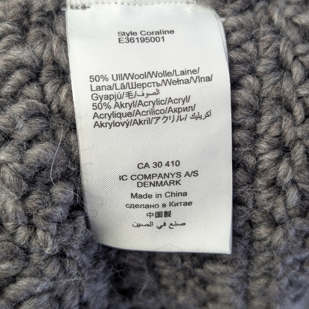 TRULY By Part Two Wool Blend Chunky Cardigan With Tie Front Belt | Size Medium - Picture 9 of 9